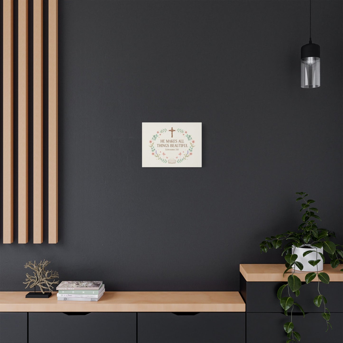 He Makes All Things Beautiful Satin Canvas Wall Art (Ecclesiastes 3:11)