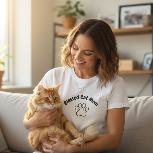 Blessed Cat Mom -  Jersey Short Sleeve Tee