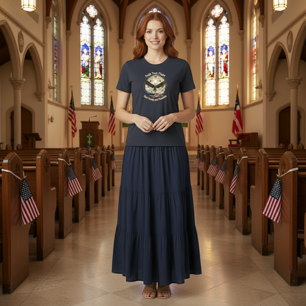 Faith Took Flight Eagle T-Shirt – "God, Family and Freedom" Patriotic Christian Tee