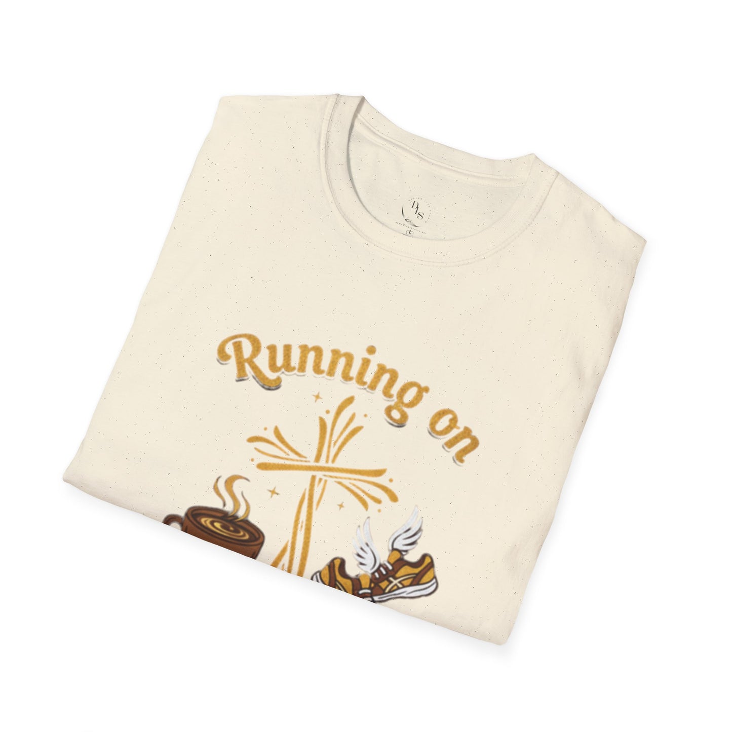 Running on Jesus & Coffee T-Shirt — Christian Faith Coffee Tee