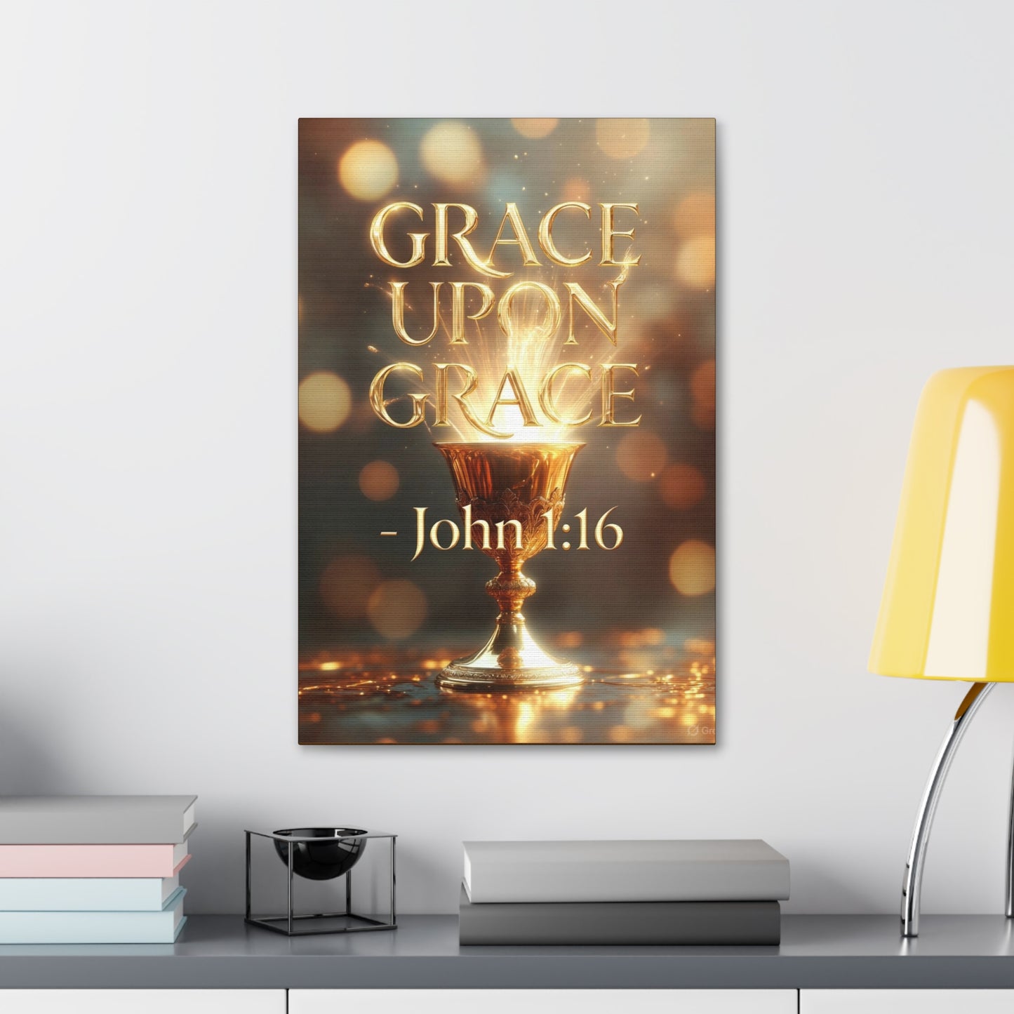 "Upon Grace" John 1:16 Canvas Wall Art