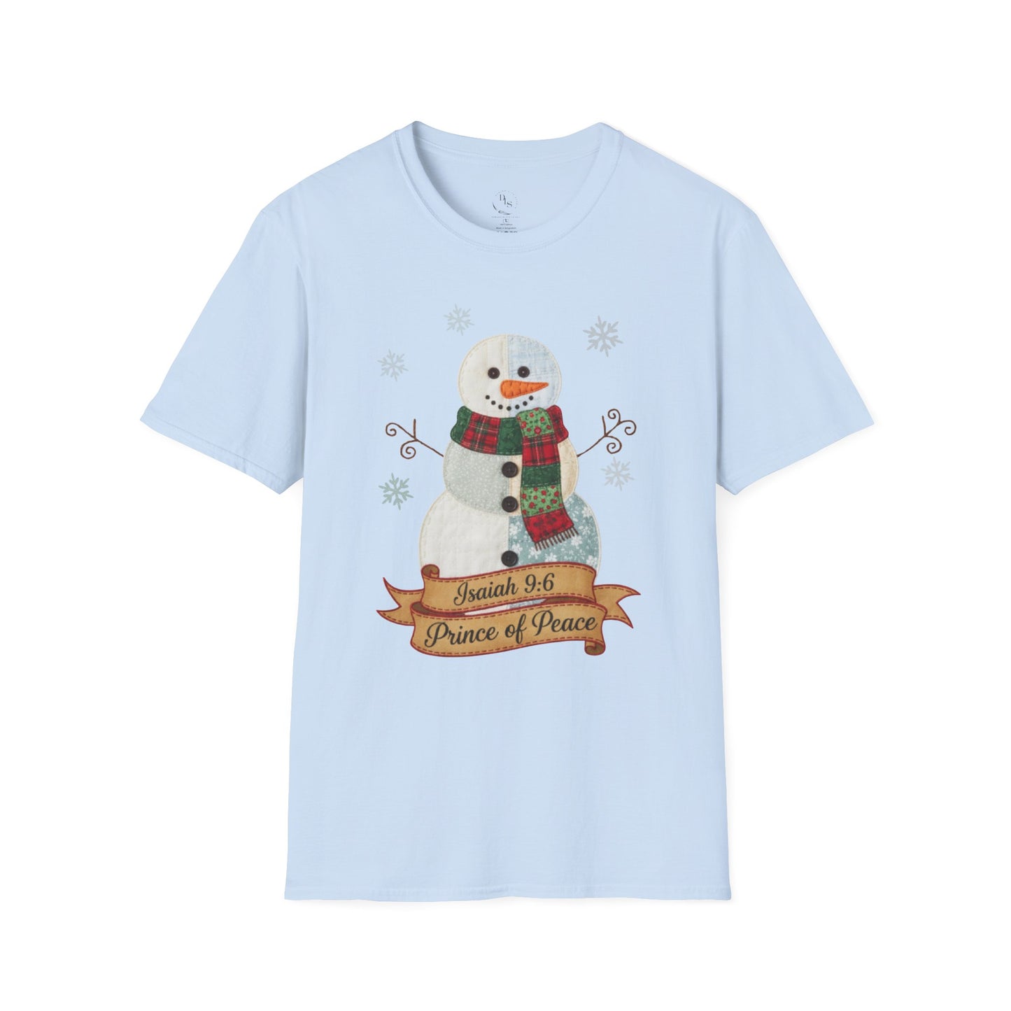 Prince of Peace Snowman T-Shirt — Isaiah 9:6 Christmas Tee