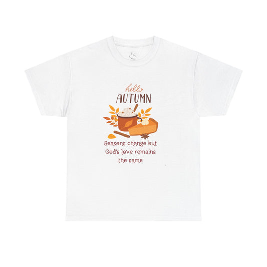 Hello Autumn Christian T-Shirt – God's Love Never Changes