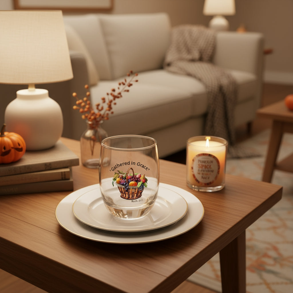 Whiskey Glass - Gathered in Grace Christian Glass for Thanksgiving
