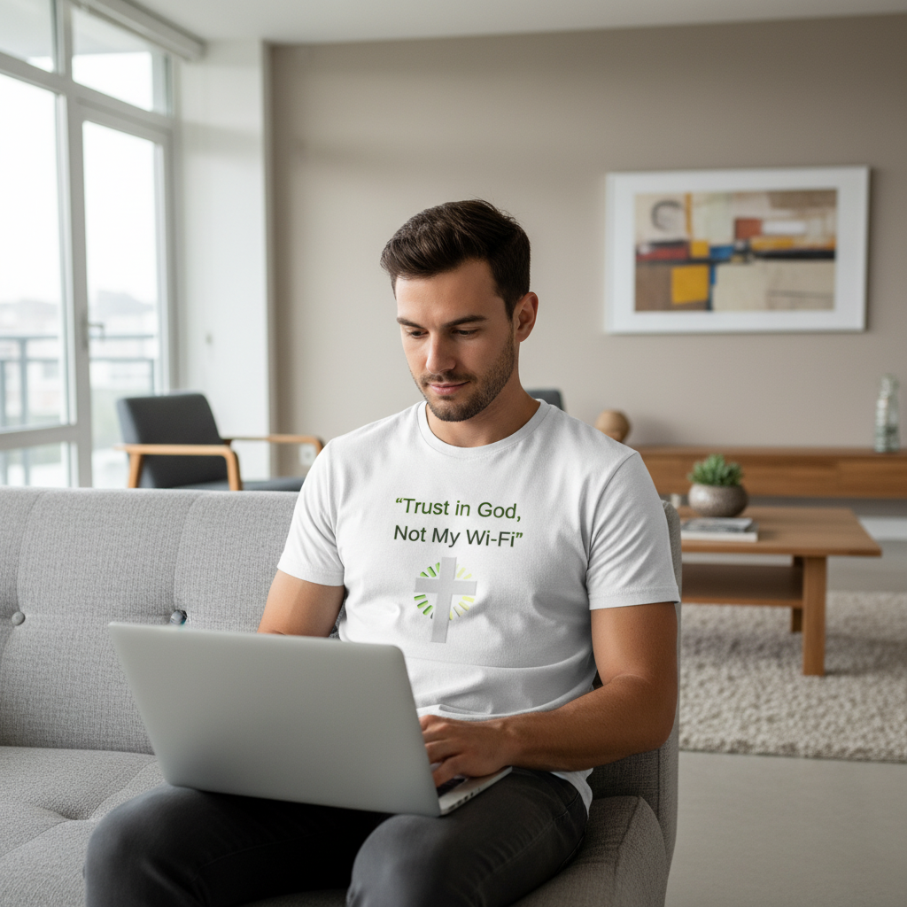 Trust in Jesus not my Wifi Jersey Short Sleeve Tee