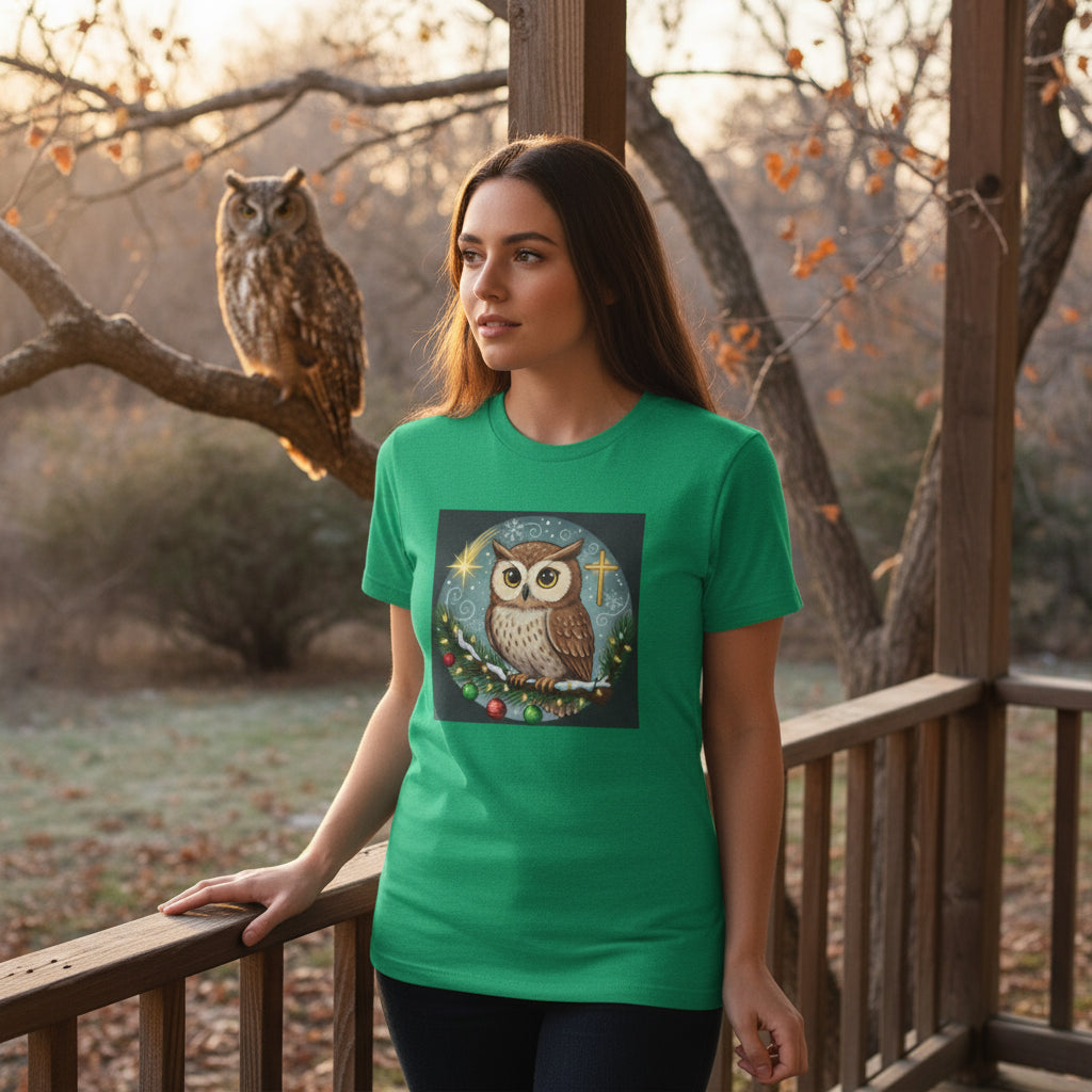 Inspirational Owl Graphic Tee - Psalm 91:4