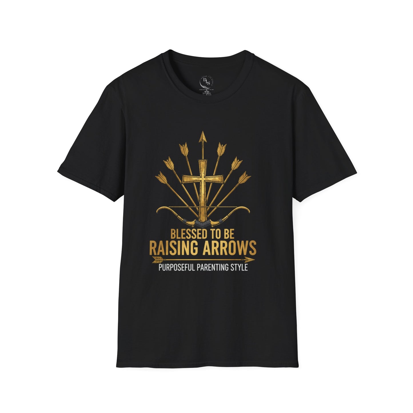 Christian T-Shirt — Blessed & Raising Arrows Cross Graphic