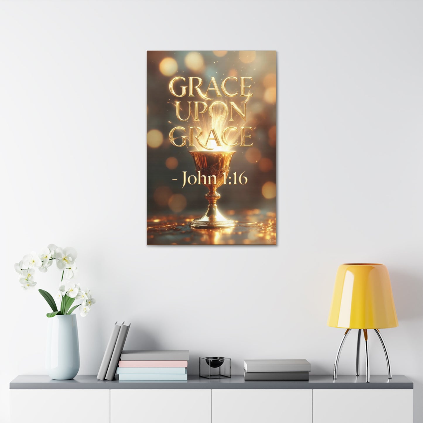 "Upon Grace" John 1:16 Canvas Wall Art