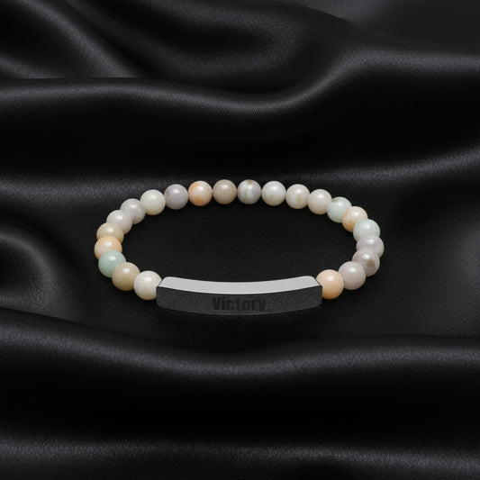 Personalized Natural Stone Bar Bracelet