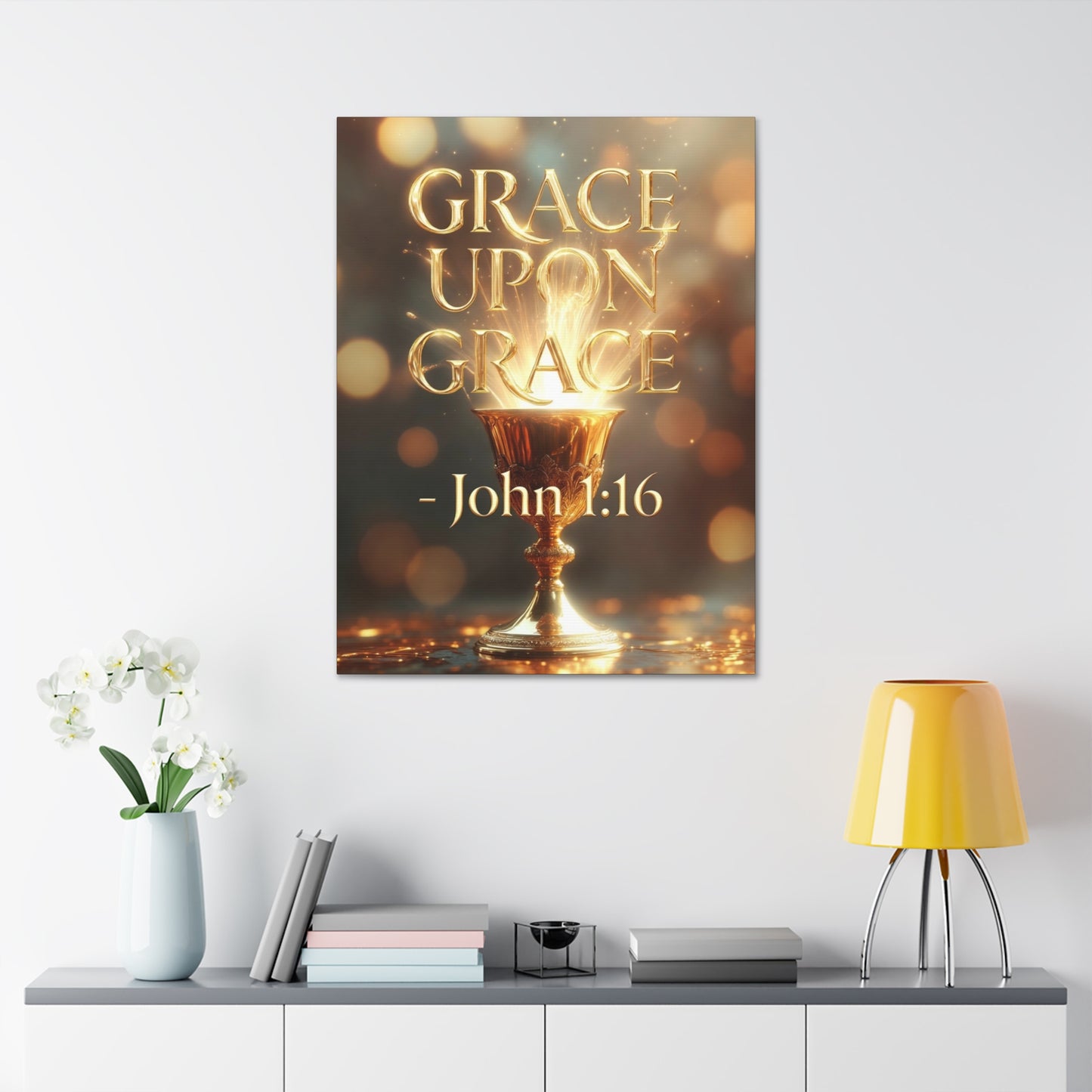 "Upon Grace" John 1:16 Canvas Wall Art