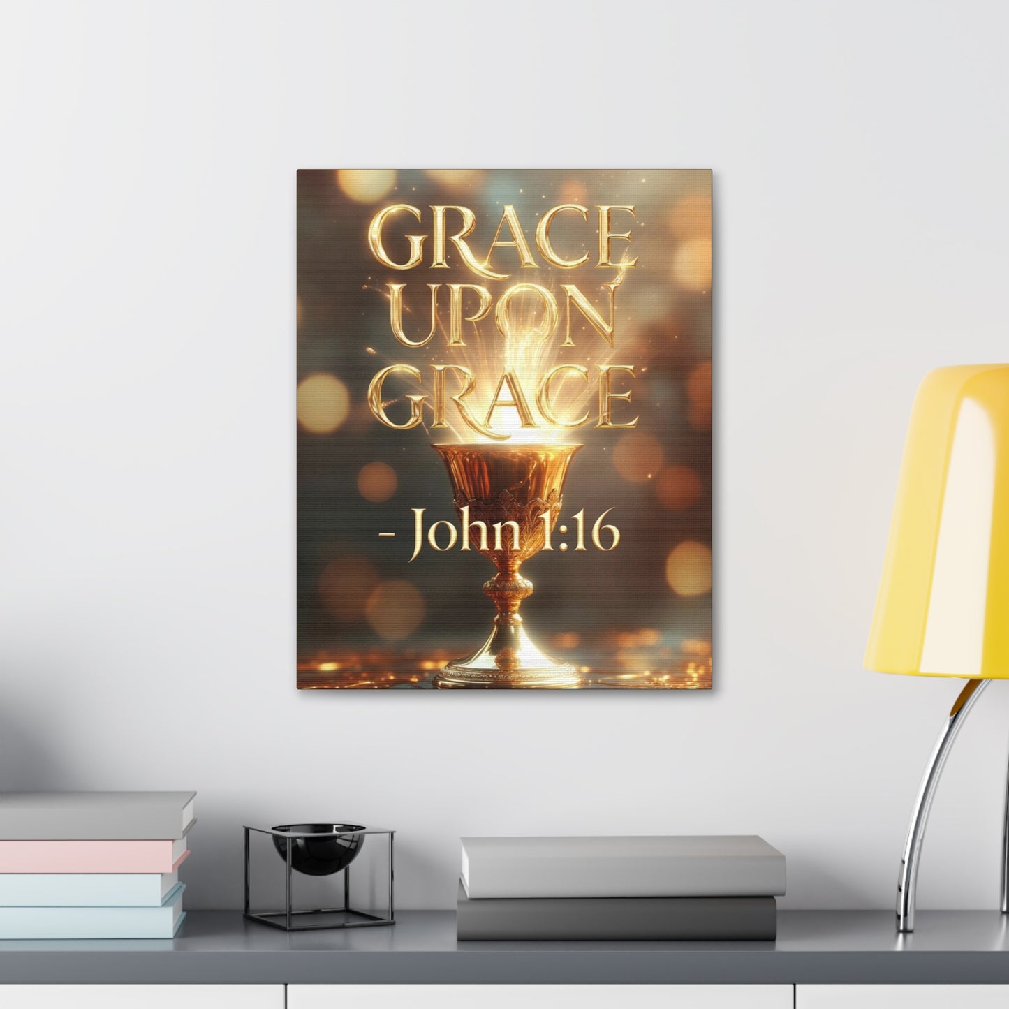 "Upon Grace" John 1:16 Canvas Wall Art