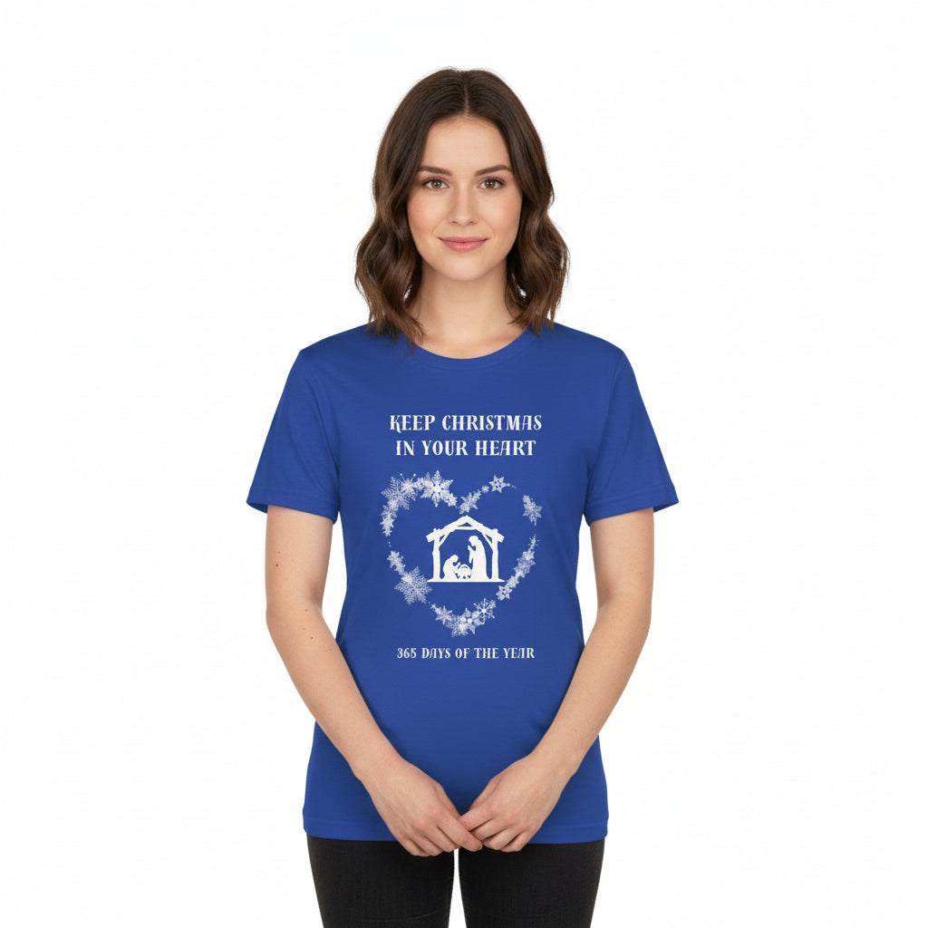 Keep Christmas in your Heart 365 Days a Year.  Jersey Short Sleeve Tee