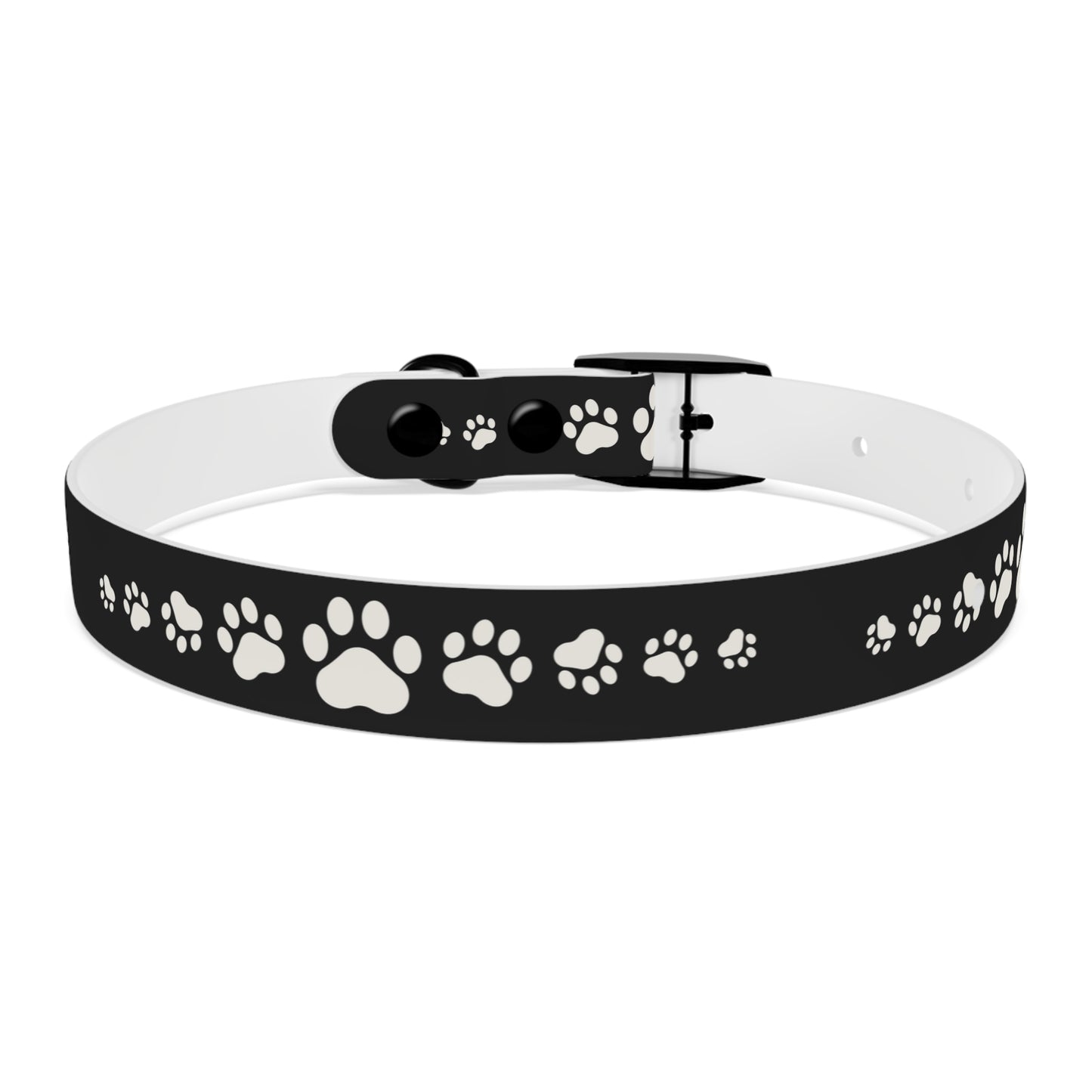 Red Paw Print Dog Collar — Durable Adjustable Pet Collar for Small & Medium Dogs