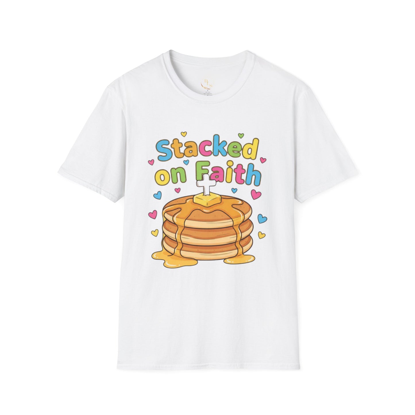 Pancake “Stacked on Faith” T-Shirt — Cute Christian Breakfast Graphic Tee
