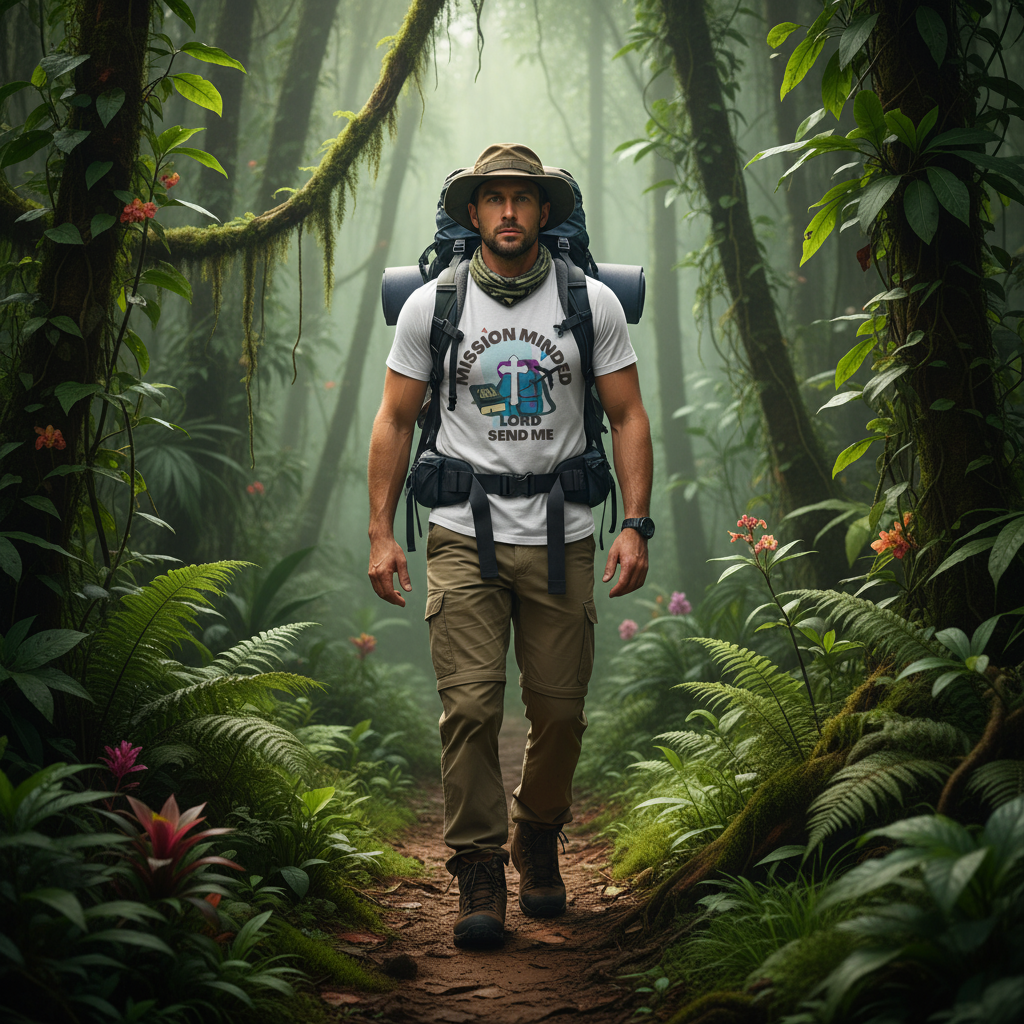 Mission Minded, Lord Send Me.  Jersey Short Sleeve Tee