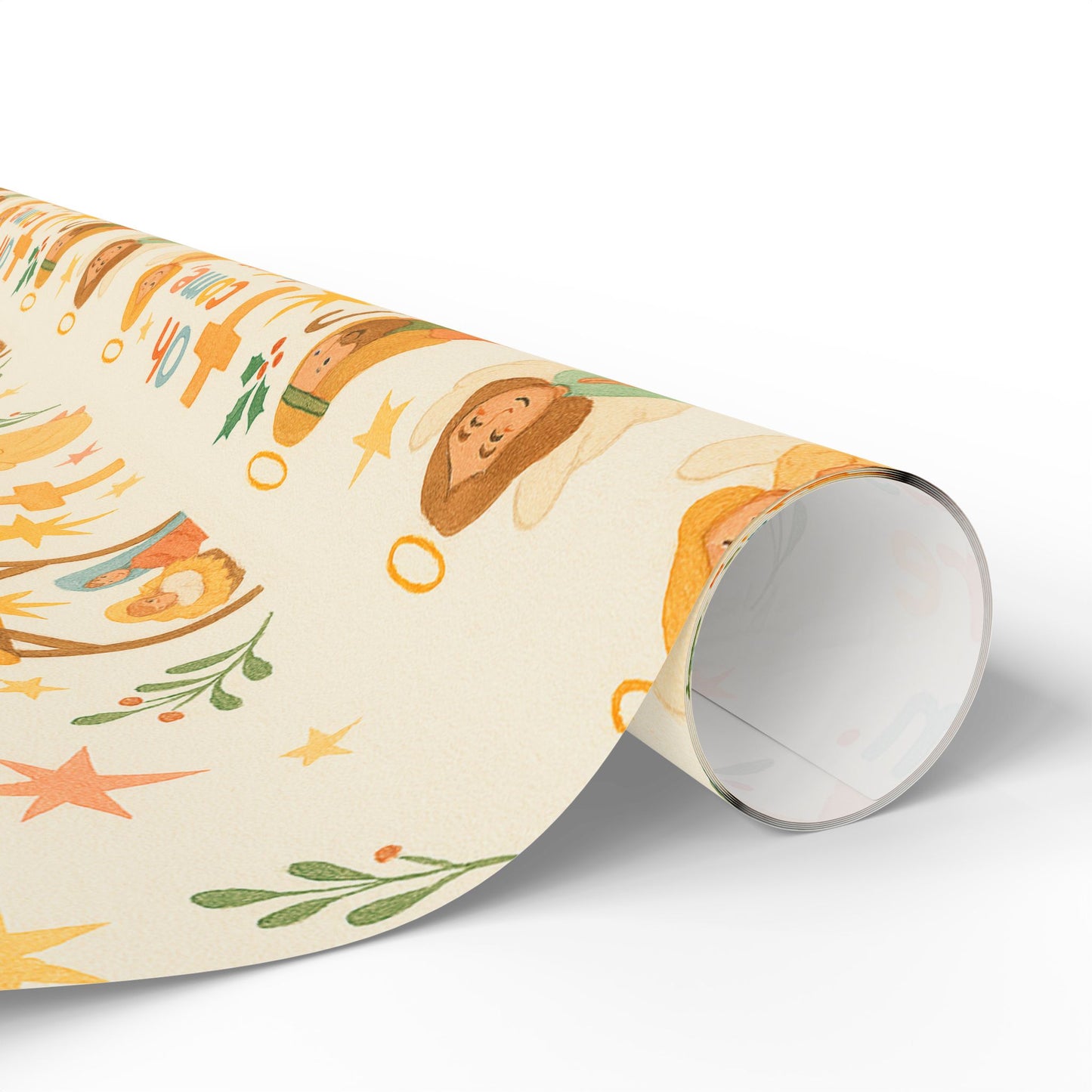 Christmas Nativity Wrapping Paper — "His Name Shall Be Called Wonderful Counselor" Religious Gift Wrap