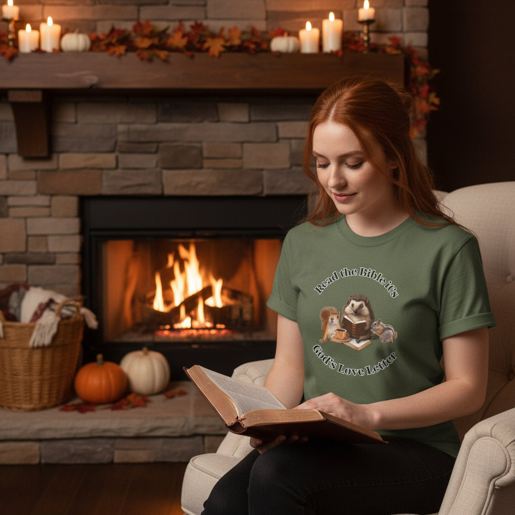 Read the Bible It's God's love letter with all these cute little fall woodland friends.
