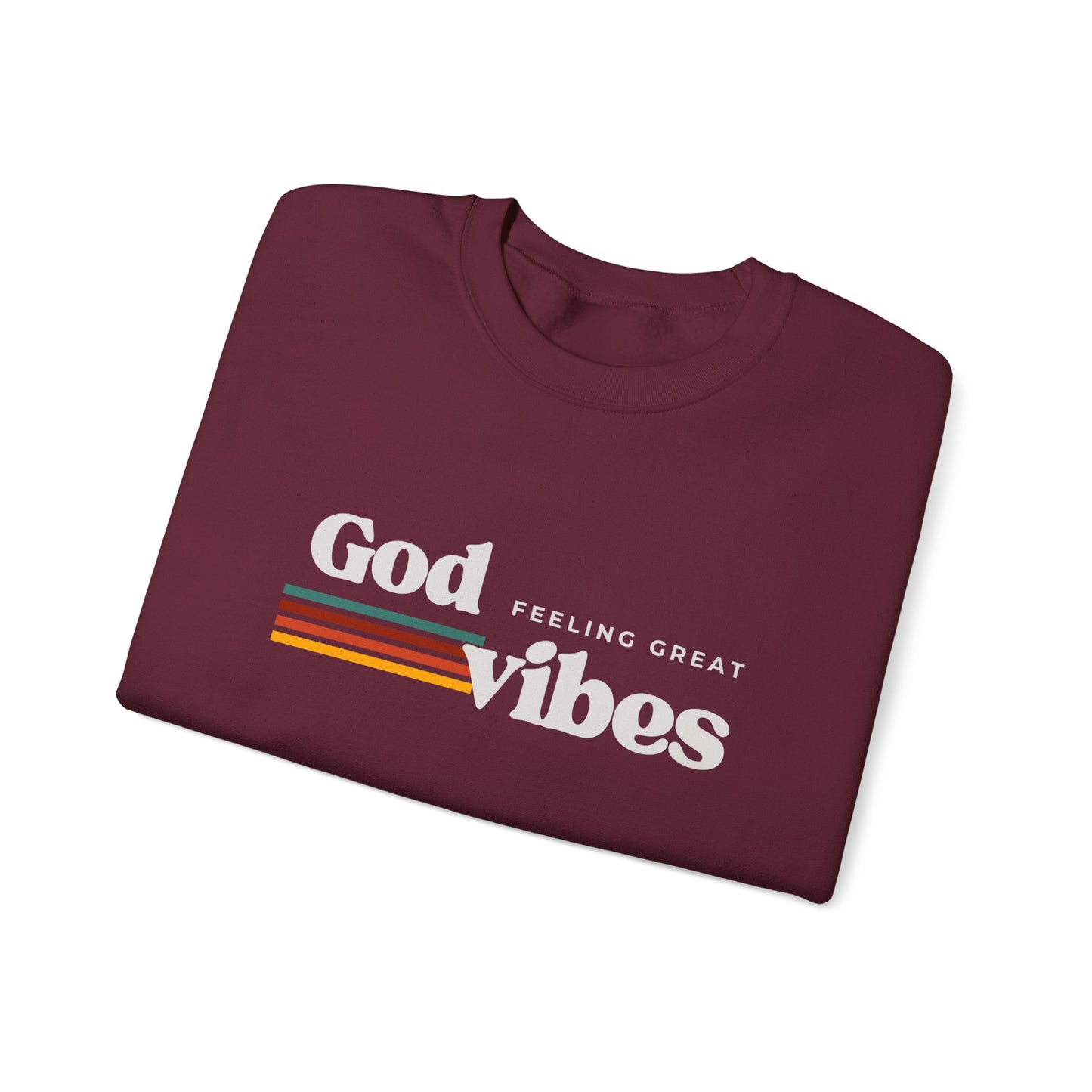 God Vibes Unisex Sweatshirt, Cozy Crewneck for Relaxation, Everyday Wear, Gifts for Friends, Spiritual & Casual Fashion