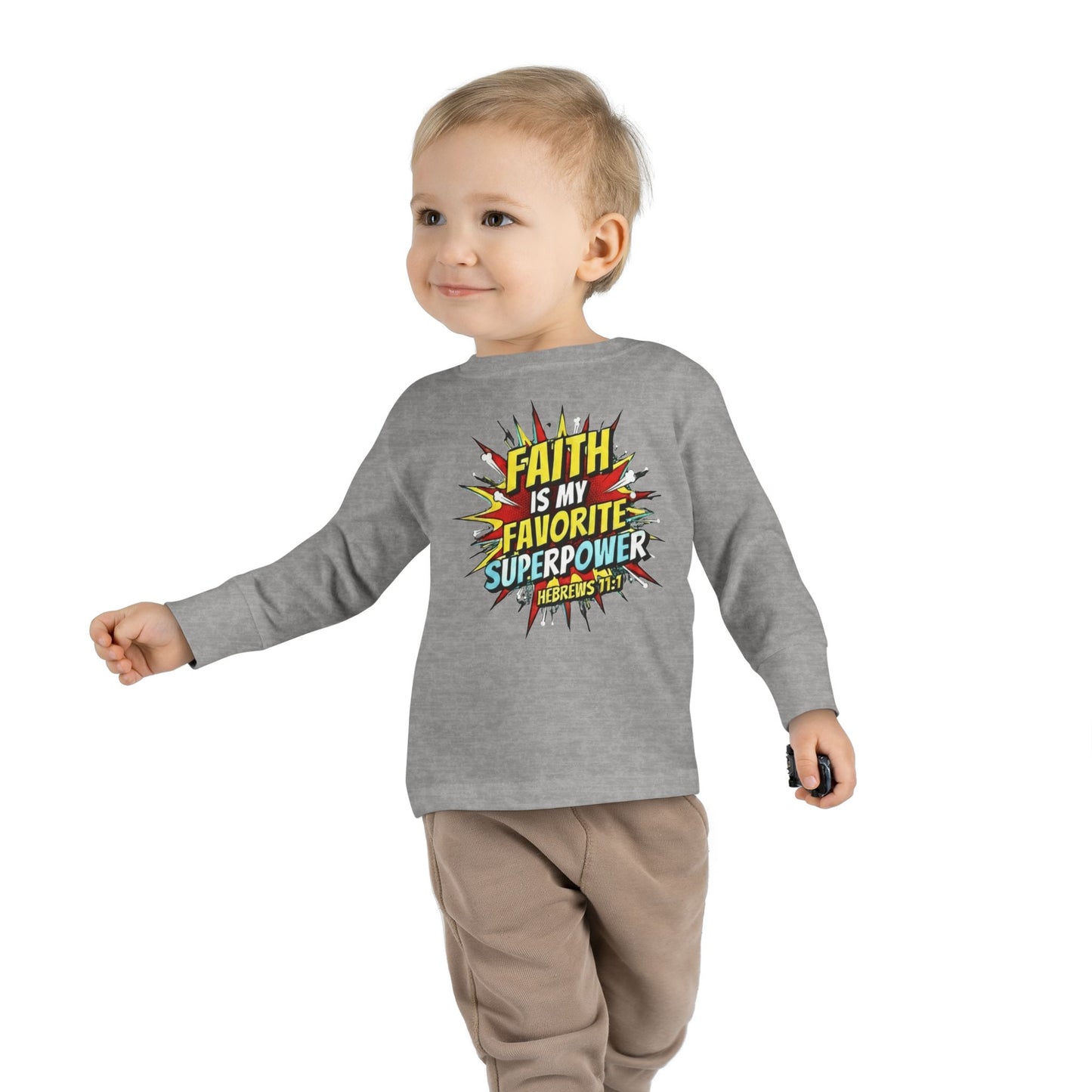 Faith is My Favorite Superpower Toddler Long Sleeve Tee