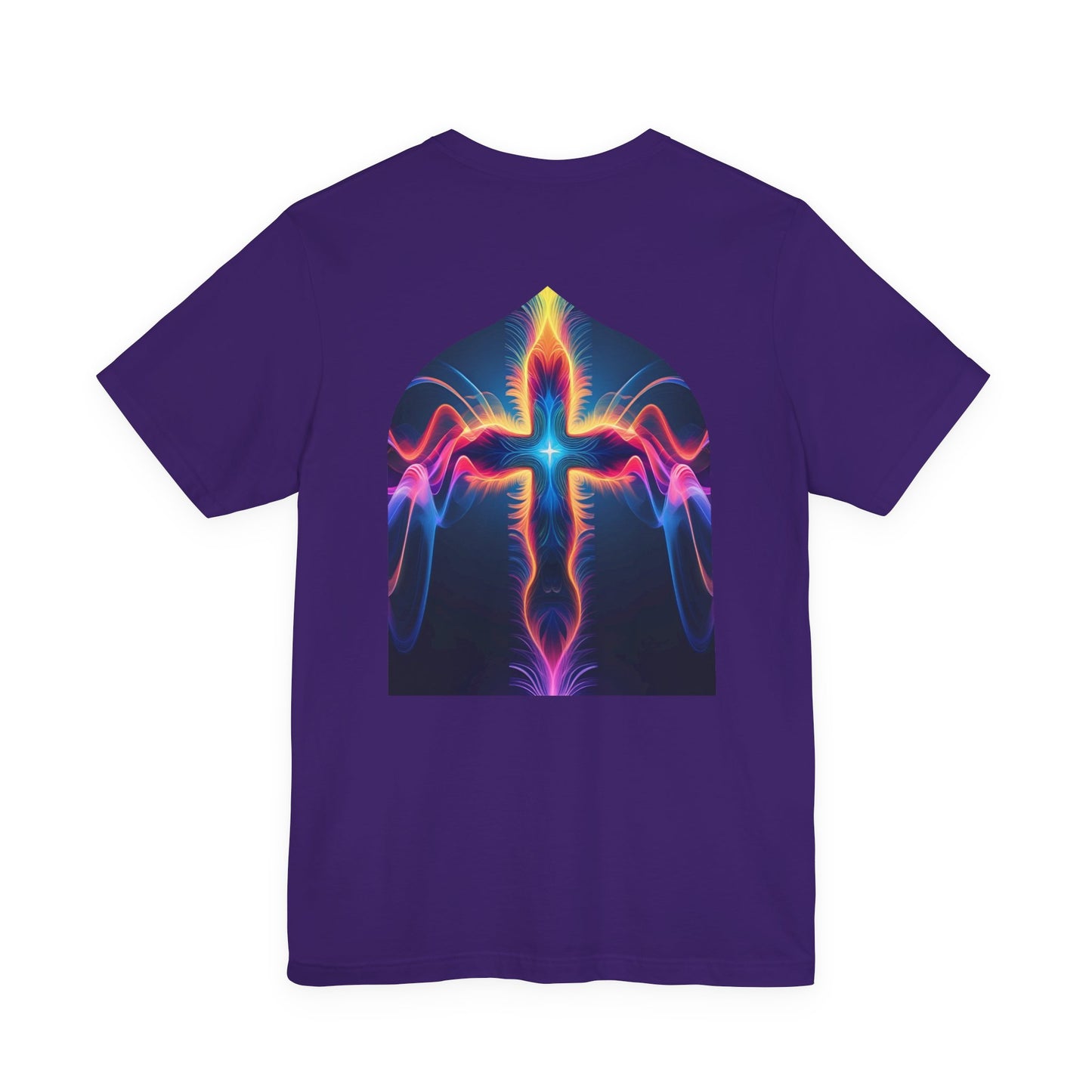 Wired for Worship.  Electric Cross Graphic Tee - Unisex Jersey Short Sleeve Shirt