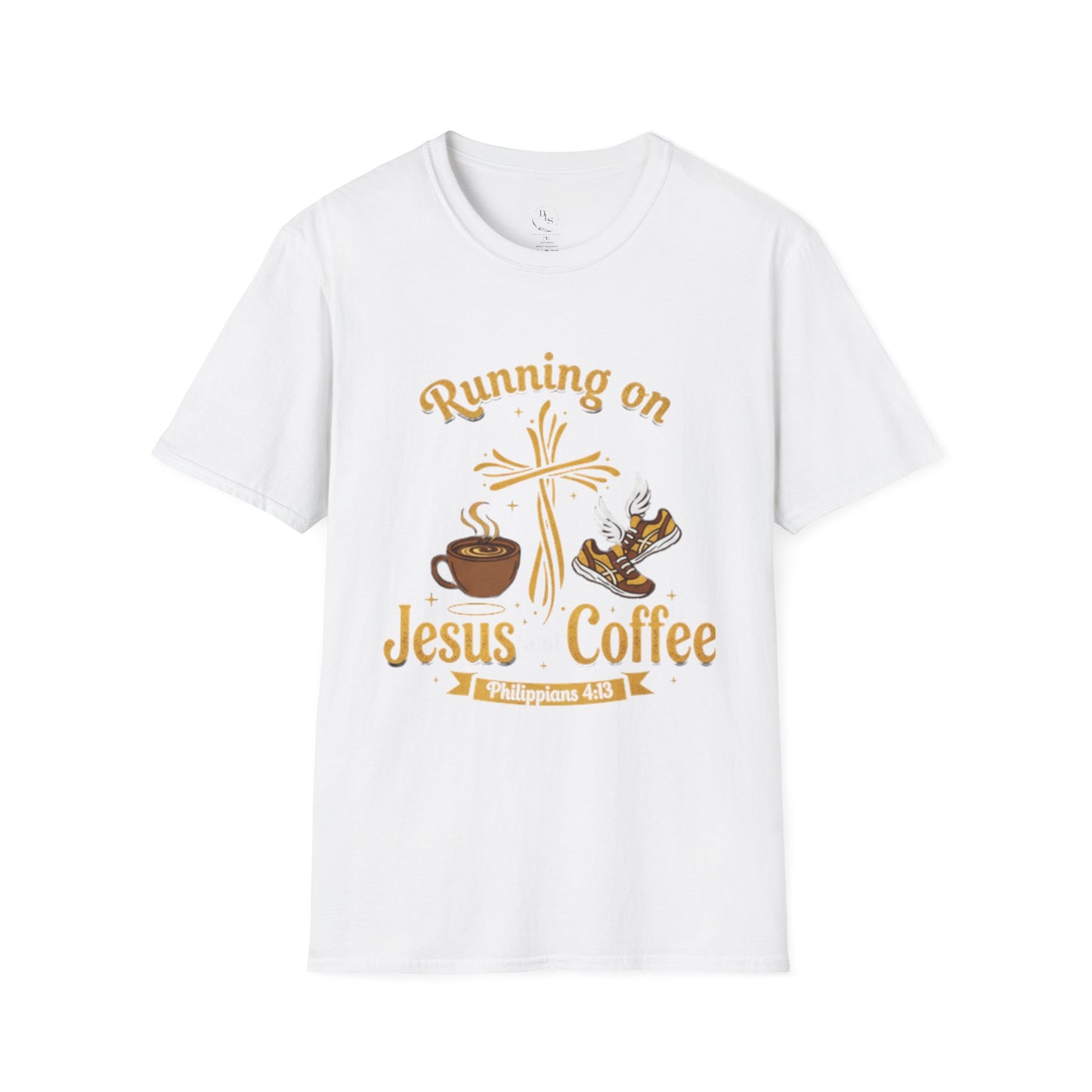 Running on Jesus & Coffee T-Shirt — Christian Faith Coffee Tee