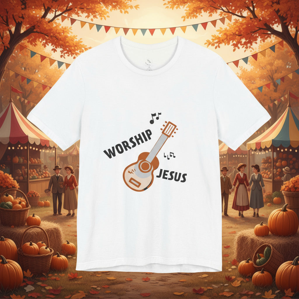 Worship Jesus with the guitar music ministry t shirt