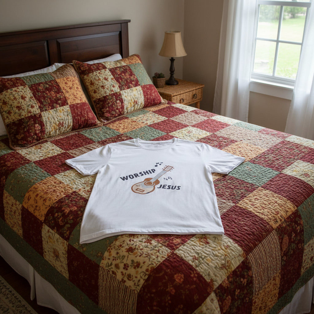 Worship Jesus with the guitar music ministry t shirt