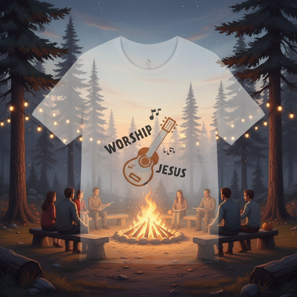 Worship Jesus with the guitar music ministry t shirt