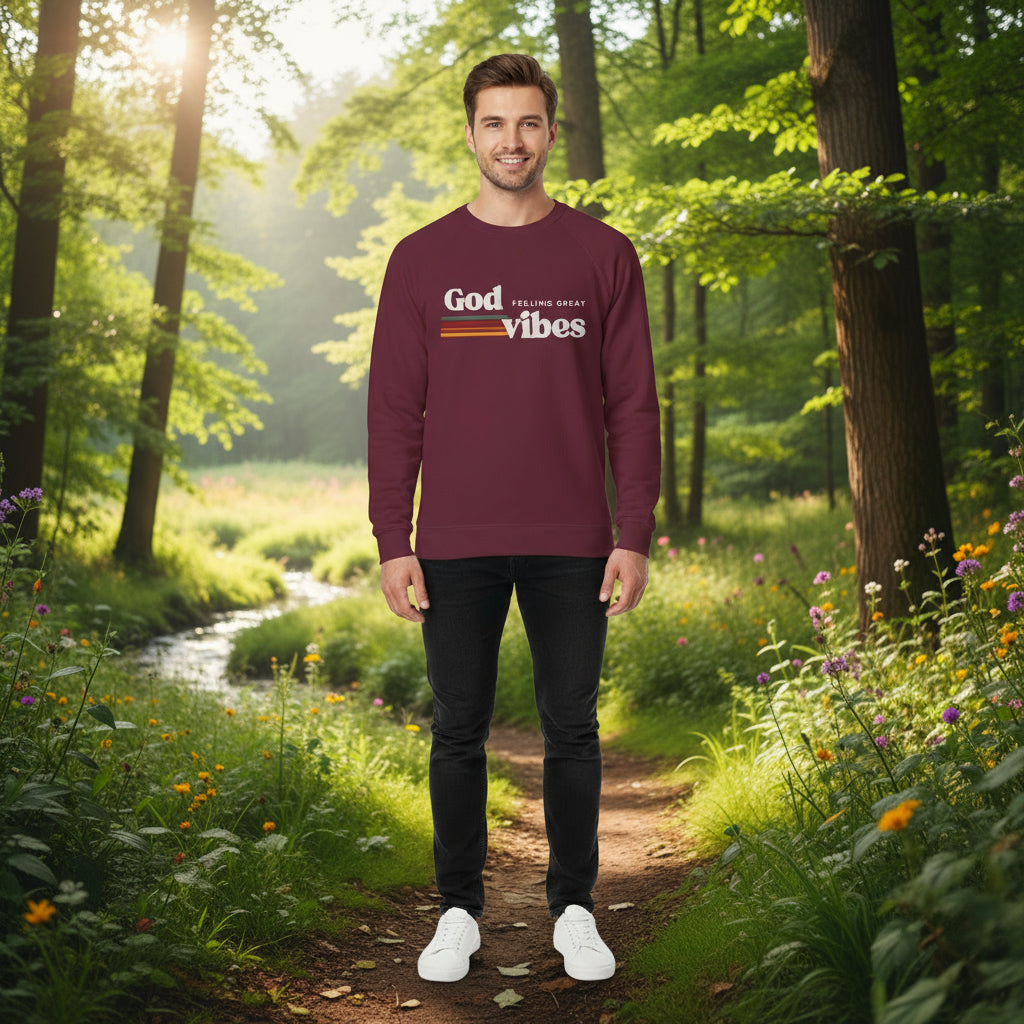 God Vibes Unisex Sweatshirt, Cozy Crewneck for Relaxation, Everyday Wear, Gifts for Friends, Spiritual & Casual Fashion