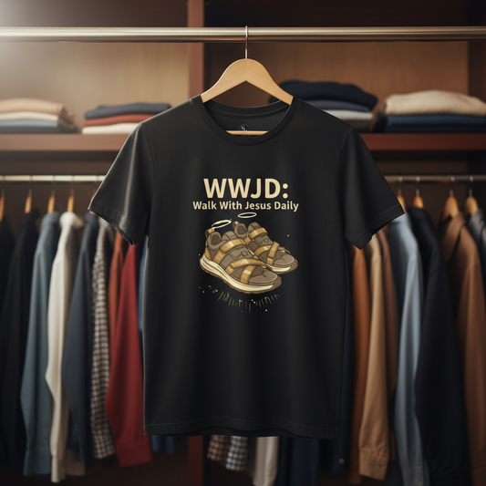 WWJD: Walk With Jesus Daily T-Shirt — Christian Faith Sneaker Graphic Tee