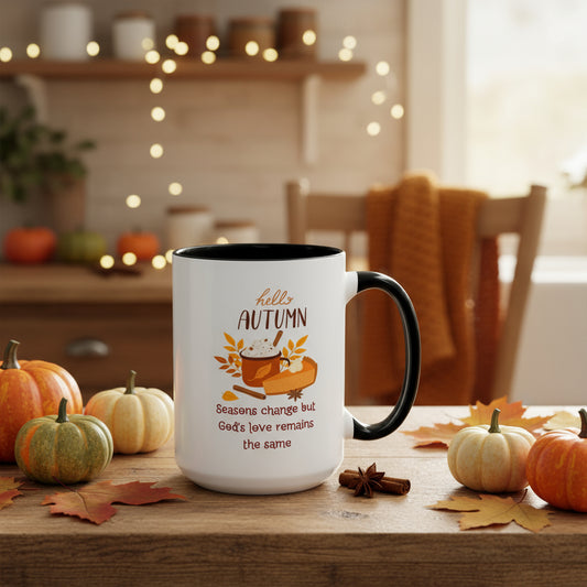 Autumn Accent Coffee Mug - Seasonal Warmth for Cozy Moments, Fall Decor, Gift for Friends, Coffee Lovers, Home and Kitchen