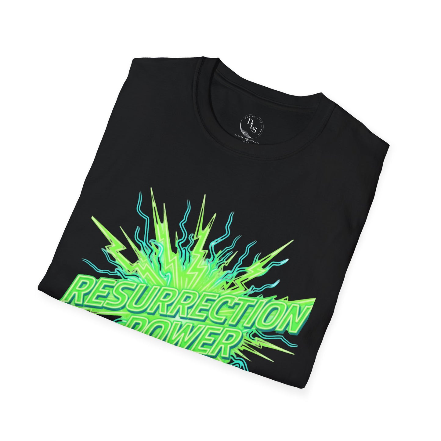 Resurrection Power T-Shirt — Neon Green Explosion Christian Graphic Tee