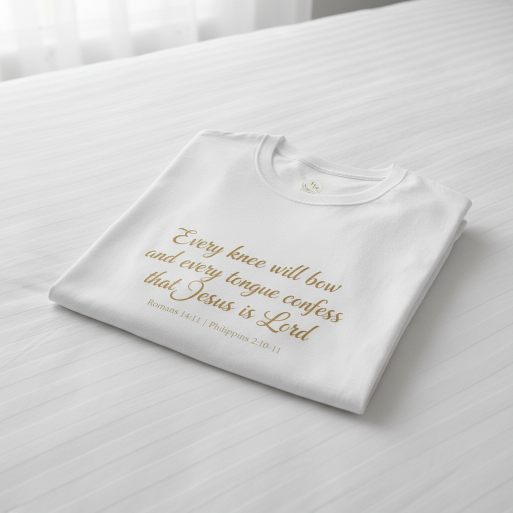 Every Knee Will Bow T-Shirt — Philippians 2:10 Christian Faith Tee