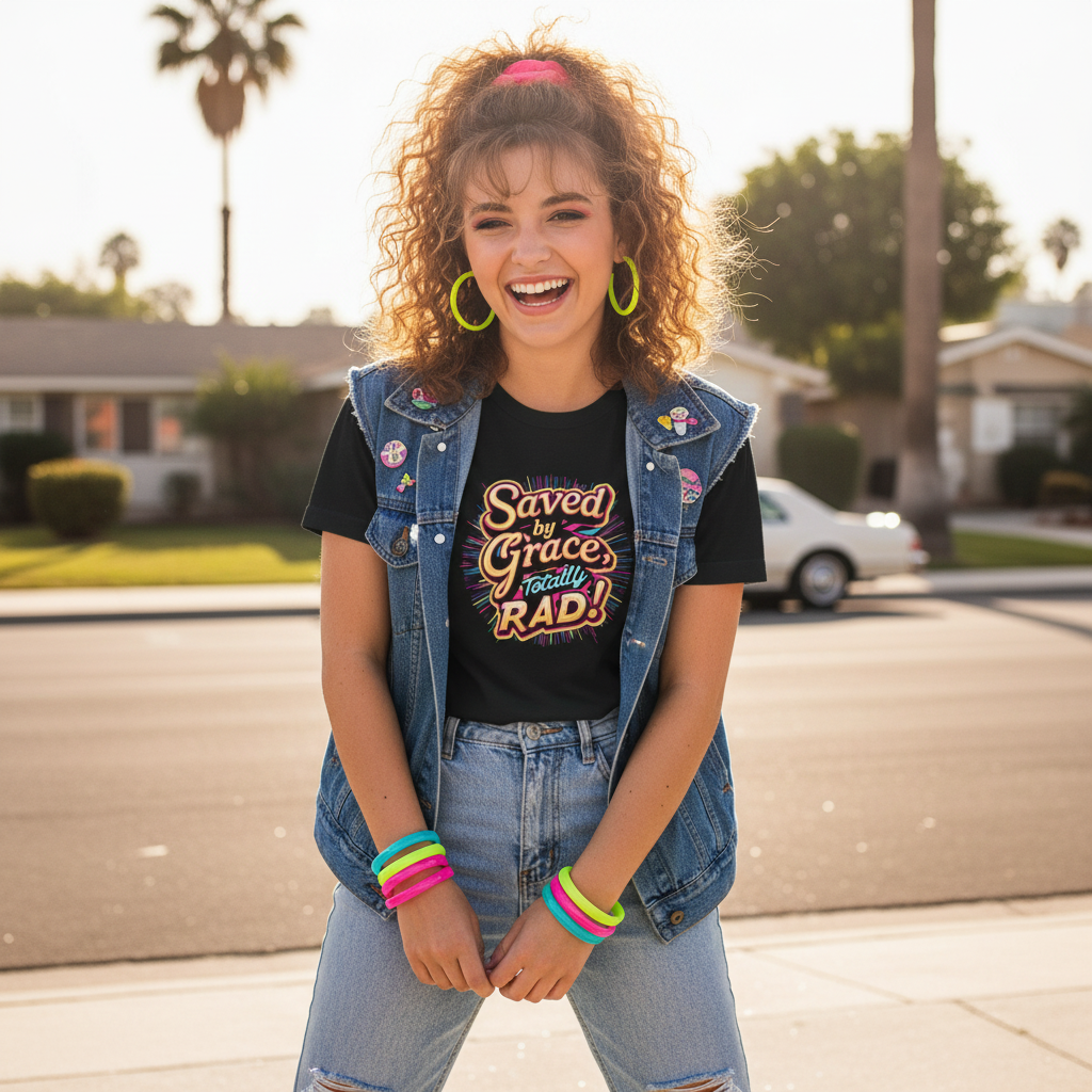 Saved by Grace Totally Rad. Jersey Short Sleeve Tee