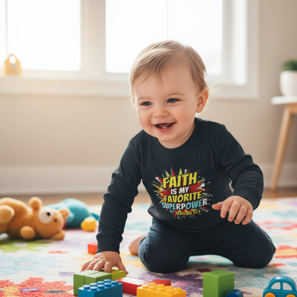 Faith is My Favorite Superpower Toddler Long Sleeve Tee