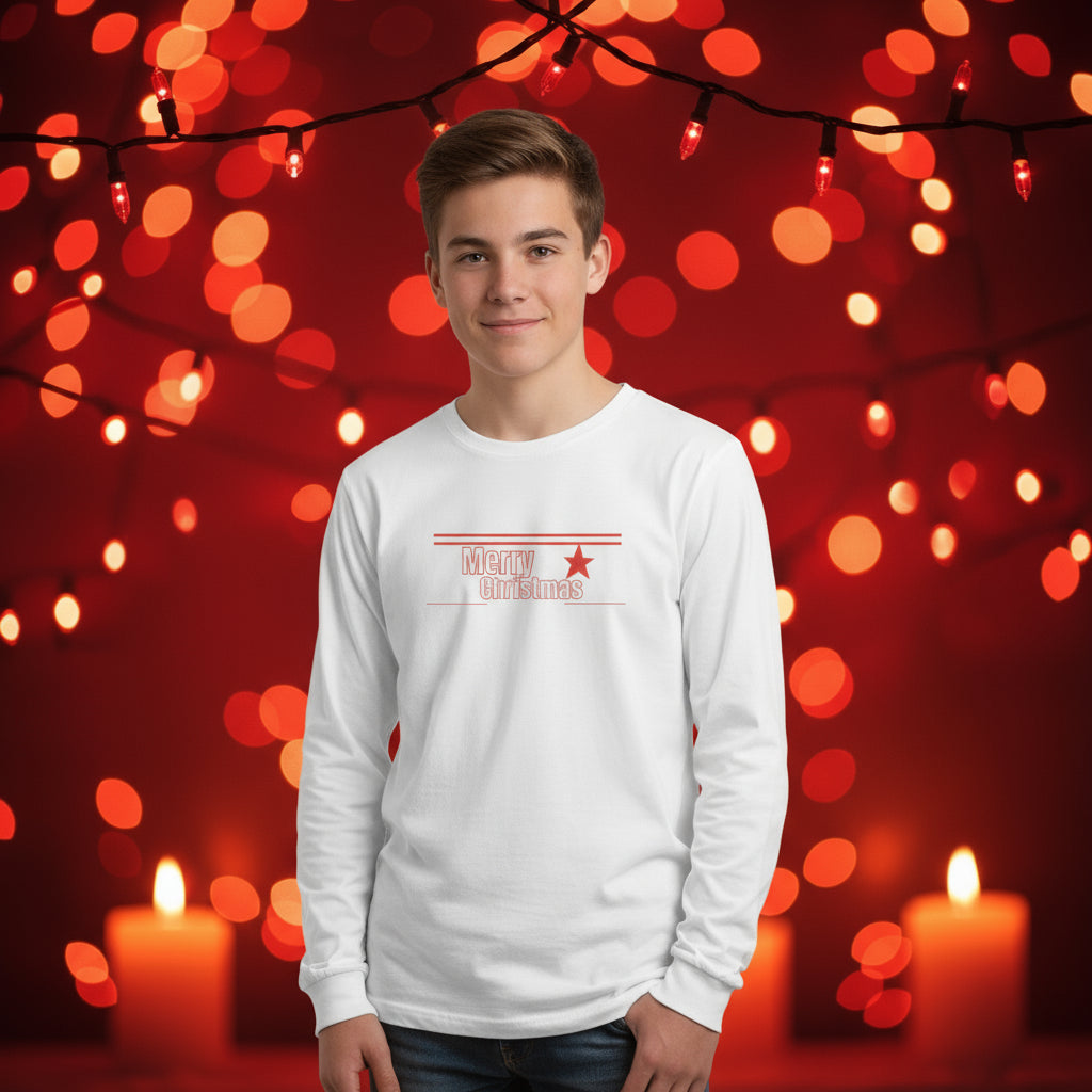 Retro Graphic Long Sleeve Tee - Vintage Star Design