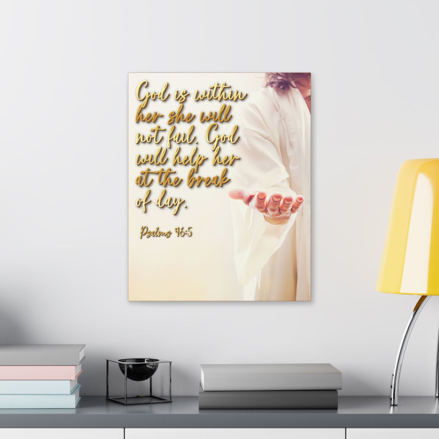 Psalm 46:5 Canvas Wall Art - Inspirational Christian Scripture Print