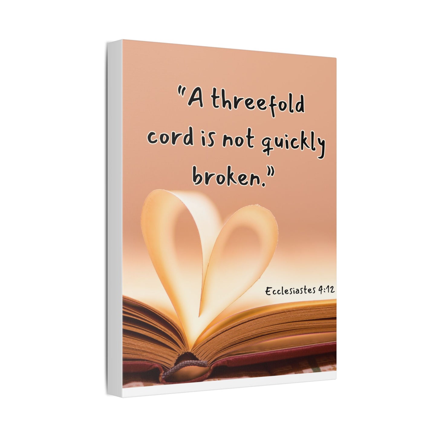 Ecclesiastes 4:12 Canvas - “A Threefold Cord Is Not Quickly Broken” Inspirational Wall Art