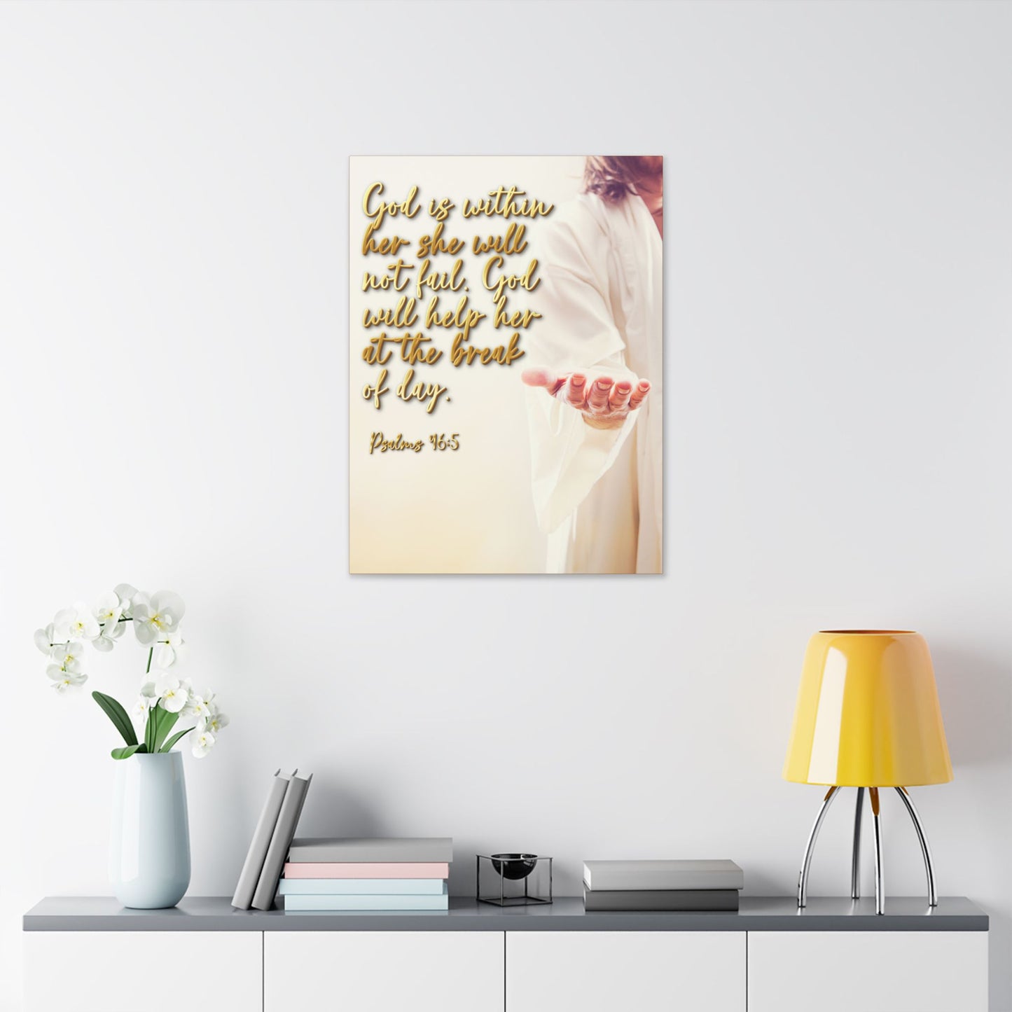 Psalm 46:5 Canvas Wall Art - Inspirational Christian Scripture Print