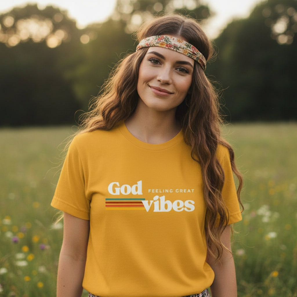 God Vibes Unisex Jersey Tee, Positive Affirmation Shirt, Inspirational Gift, Spiritual Fashion, Faith-Based Apparel