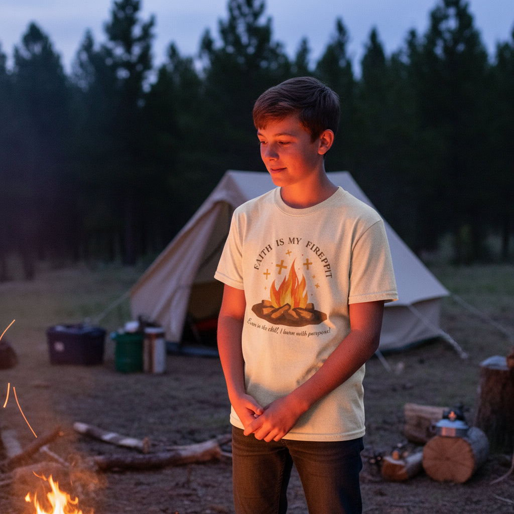 Faith is firefit T-shirt and burning purpose.Great fall christian apparel gifts