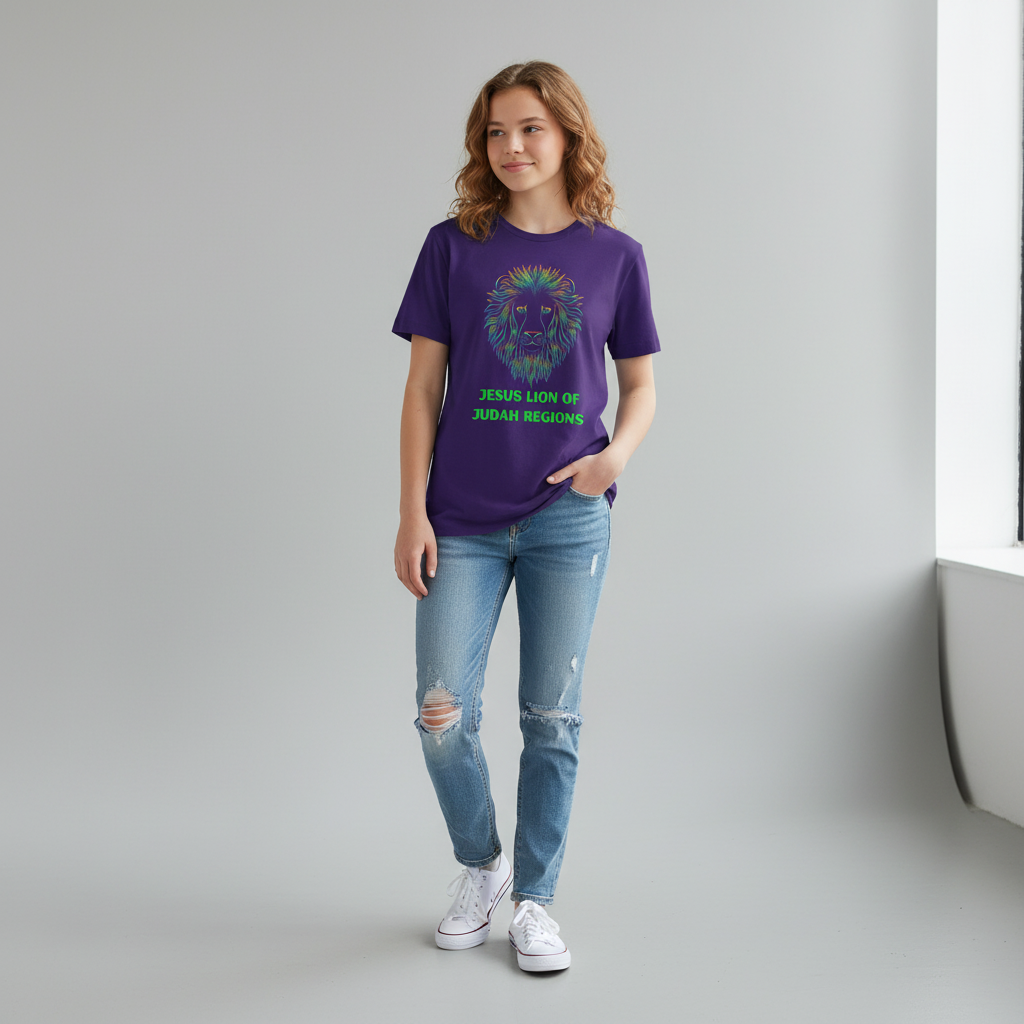 Jesus, the Lion of Judah Reign neon t shirt - Jersey Short Sleeve Tee