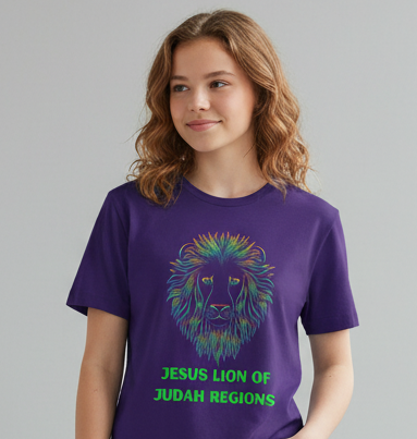 Jesus, the Lion of Judah Reign neon t shirt - Jersey Short Sleeve Tee