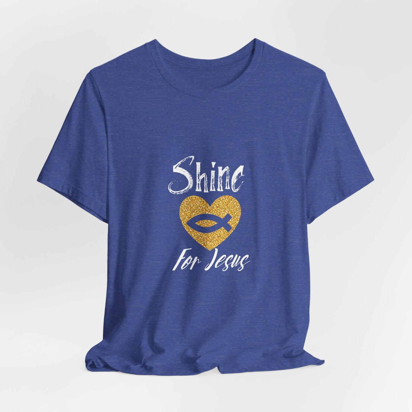 Shine for Jesus T-Shirt — Christian Faith Heart & Ichthys Tee