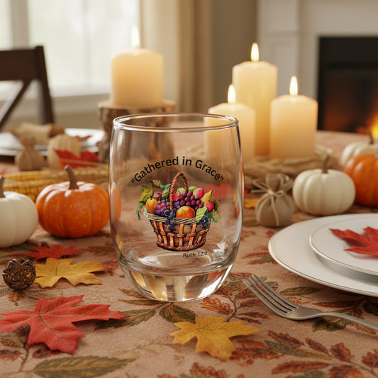 Gathered in Grace Whiskey Glass - Unique Gift, Home Bar Decor, Celebration Drinkware, Christian Encouragement, Personalized Gift