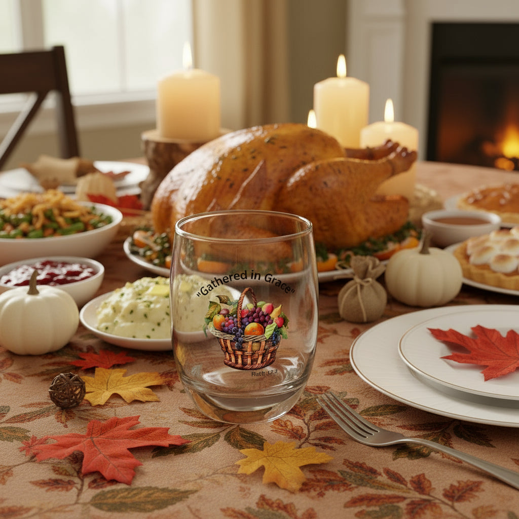 Gathered in Grace Whiskey Glass - Unique Gift, Home Bar Decor, Celebration Drinkware, Christian Encouragement, Personalized Gift