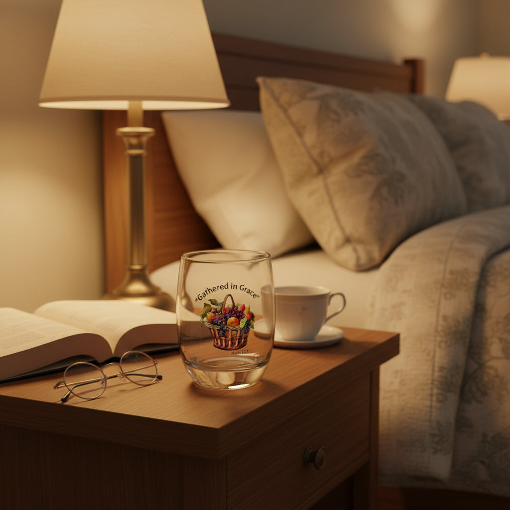 Gathered in Grace Whiskey Glass - Unique Gift, Home Bar Decor, Celebration Drinkware, Christian Encouragement, Personalized Gift