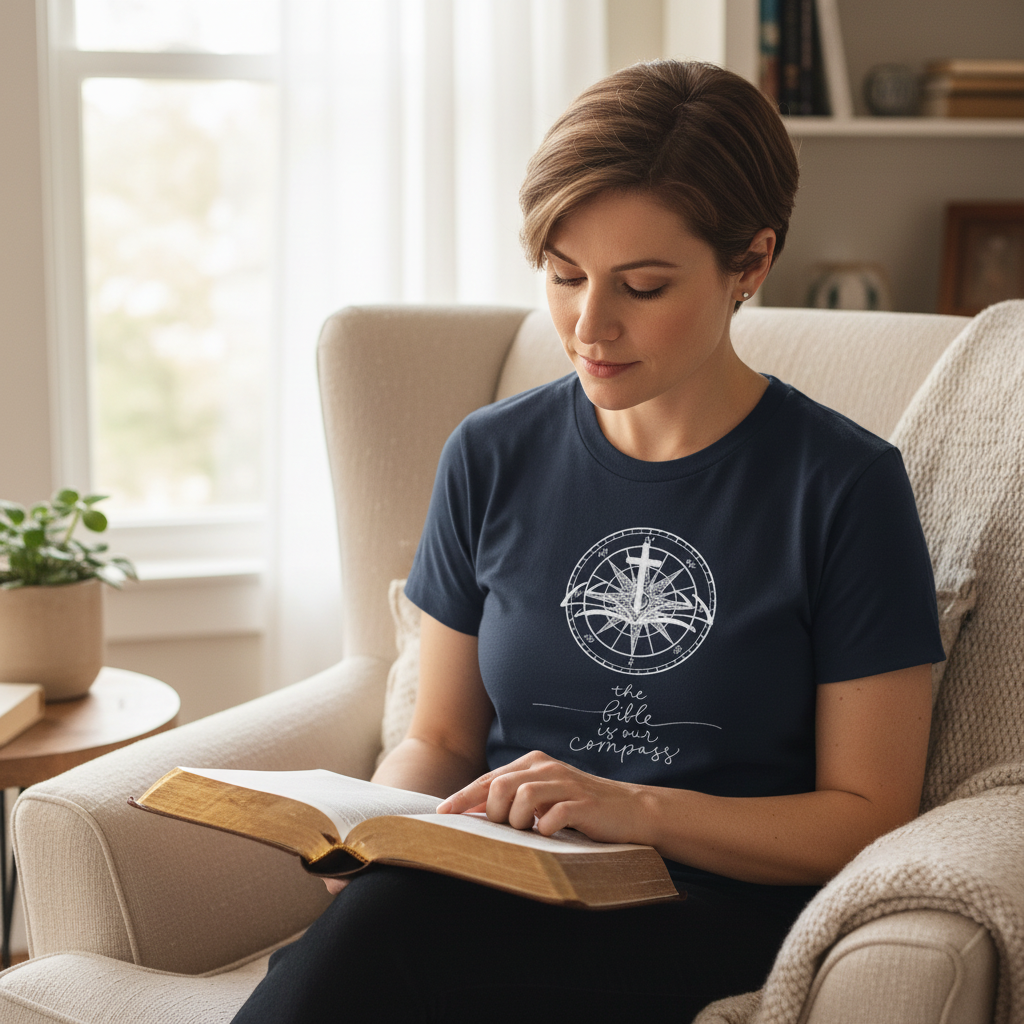 The bible is my compus - Jersey Short Sleeve Tee