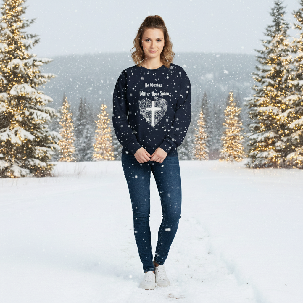 He washes Whiter, then Snow Crewneck Sweatshirt