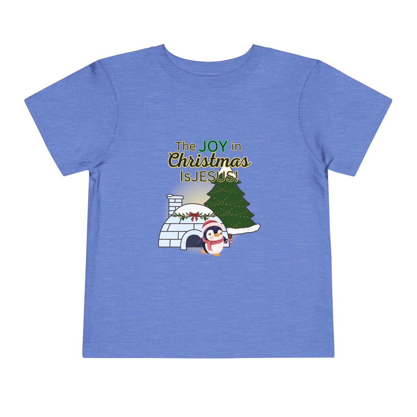 Toddler Tee — "The Joy in Christmas Is Jesus" Penguin & Igloo Holiday Shirt